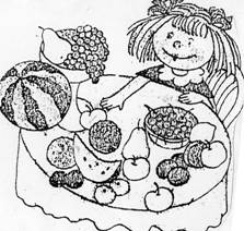 Рисунок девочка кушает