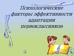 Факторы эффективности адаптации